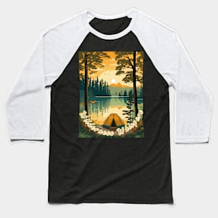 Camping By The Lake Baseball T-Shirt